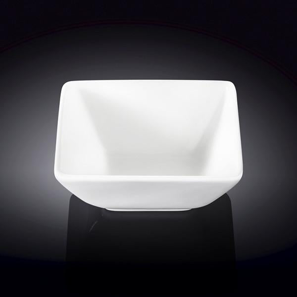 Set Of 6 White Square Snack / Sauce Dish 4.75