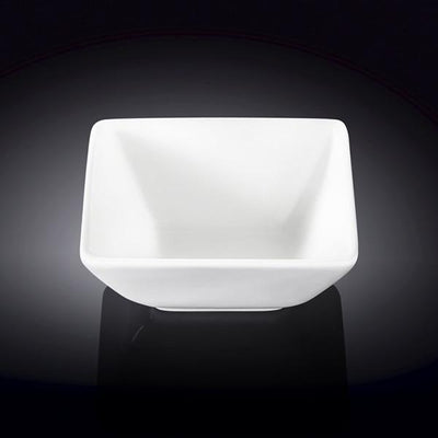 Set Of 6 White Square Snack / Sauce Dish 4.75