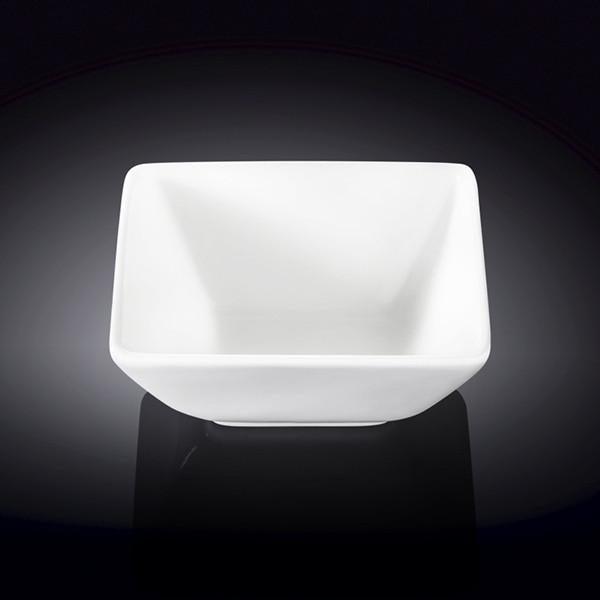 Set Of 6 White Square Snack / Sauce Dish 4.75