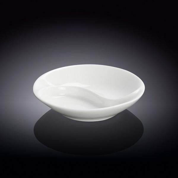 Round White Ying Yang Divided Soy Dish 3.5