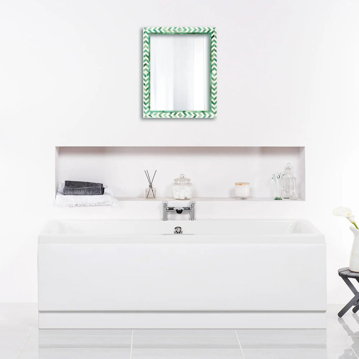 Make To Order Taj Green Mirror Bone Inlay Collection in 4 Sizes