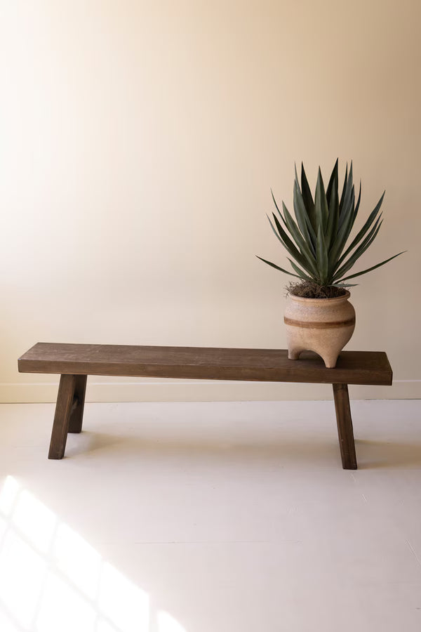 WOOD BENCH - DARK BROWN