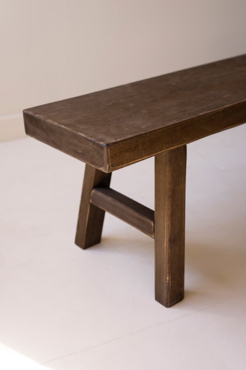 WOOD BENCH - DARK BROWN