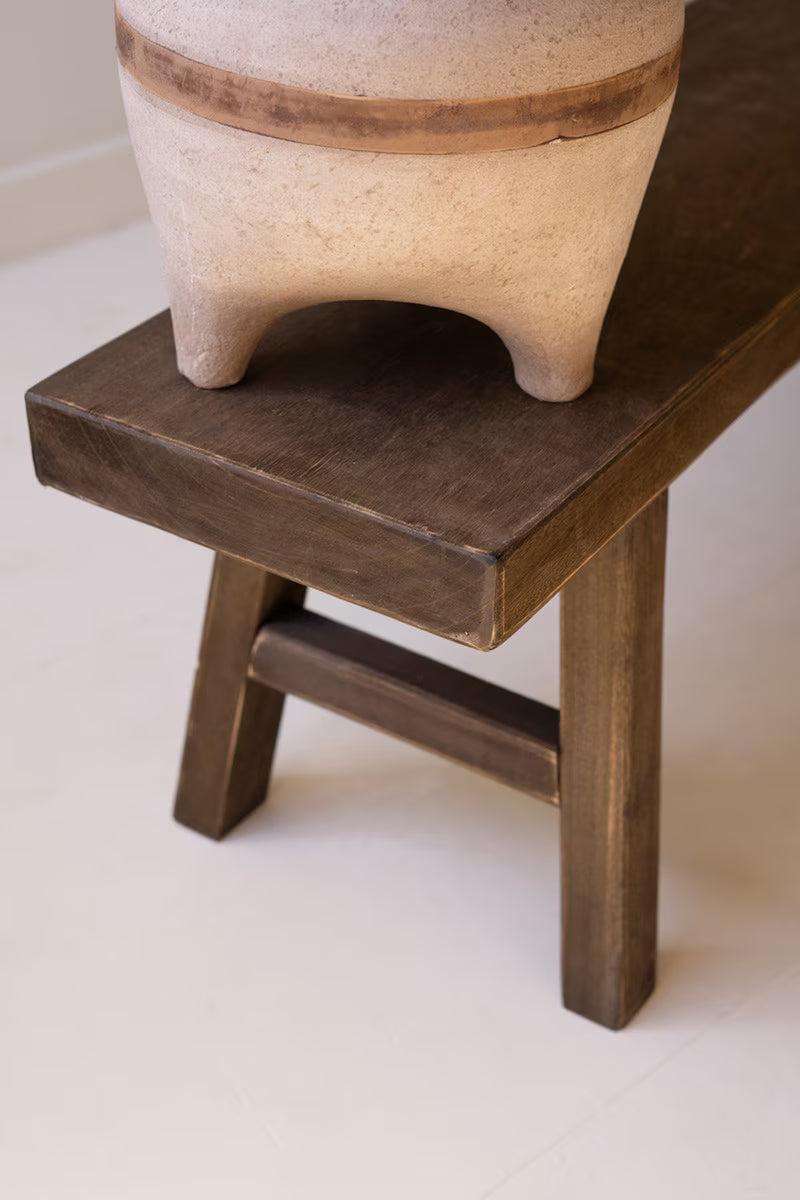 WOOD BENCH - DARK BROWN
