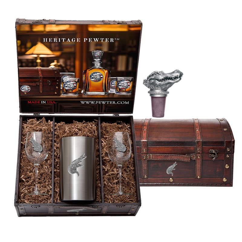 Alligator Wine Chest Set