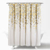 72-inch Off-White Beige Cream Yellow Grey Floral Vines Flowers Shower Curtain