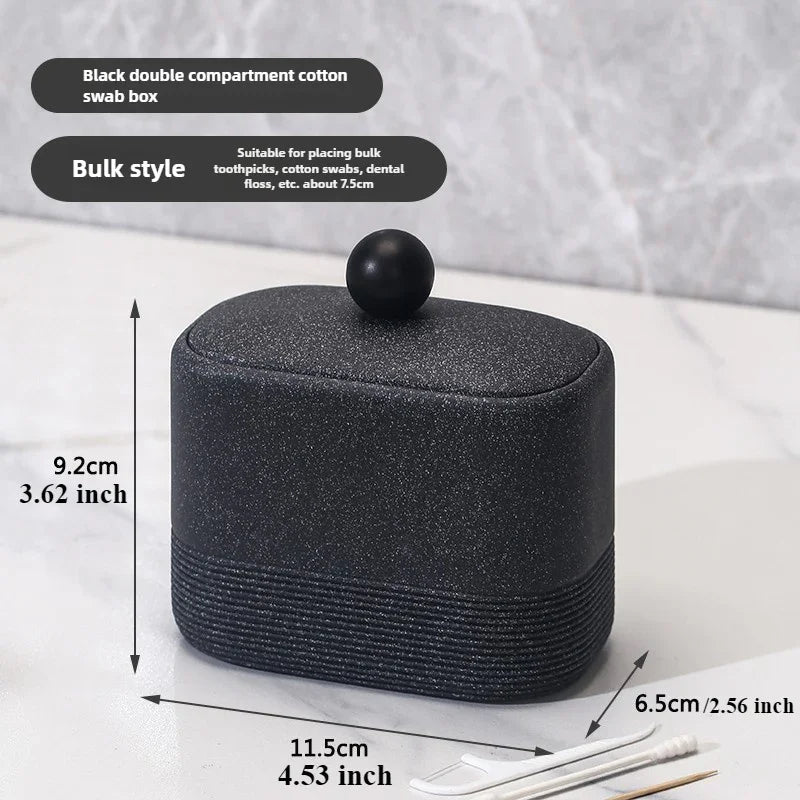 Wabi-Sabi Minimalist Japanese Bathroom Organizer - Elegant Dustproof Storage Box with Lid, Swab Case - Dust-Proof Lid, Compact Vanity Organizer for Bathroom, Living Room, Office - Ideal Christmas Gift for Women, Men, Friends