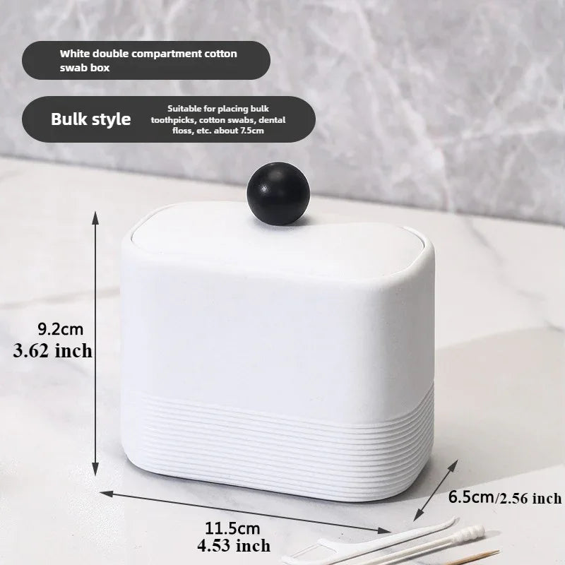 Wabi-Sabi Minimalist Japanese Bathroom Organizer - Elegant Dustproof Storage Box with Lid, Swab Case - Dust-Proof Lid, Compact Vanity Organizer for Bathroom, Living Room, Office - Ideal Christmas Gift for Women, Men, Friends