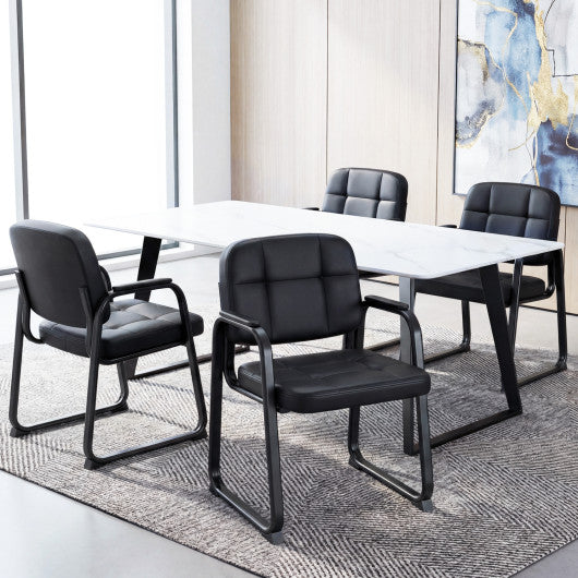 Waiting Room Guest Chairs Set of 4 Leather Office Reception Chairs