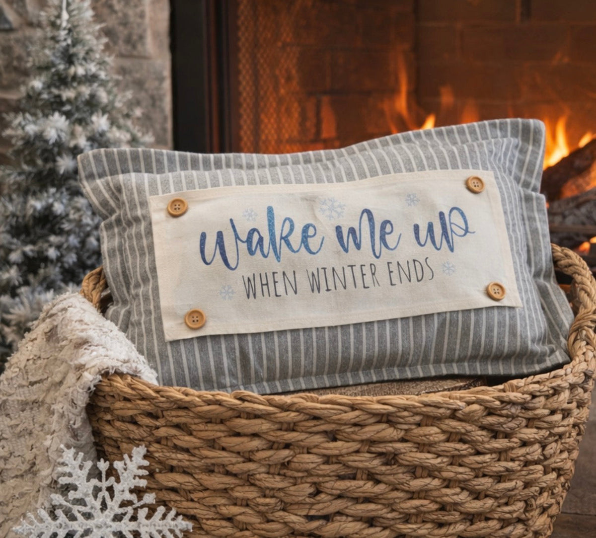 PILLOW ONLY (with fluffy insert): Galvinized Charcoal/Cream Farm Stripes: RECTANGLE CREAM/ DARK CHARCOALSTRIPES PILLOW (with insert)