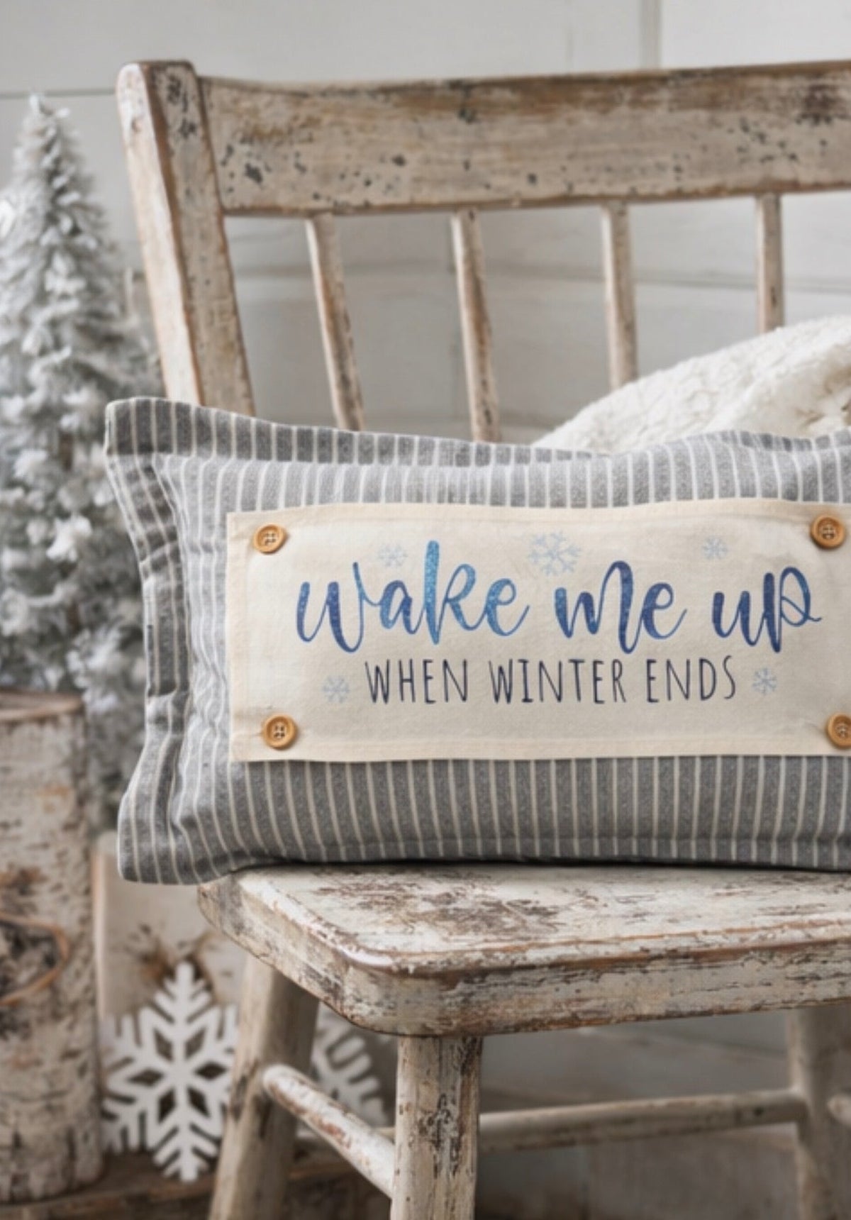 PILLOW ONLY (with fluffy insert): Galvinized Charcoal/Cream Farm Stripes: RECTANGLE CREAM/ DARK CHARCOALSTRIPES PILLOW (with insert)