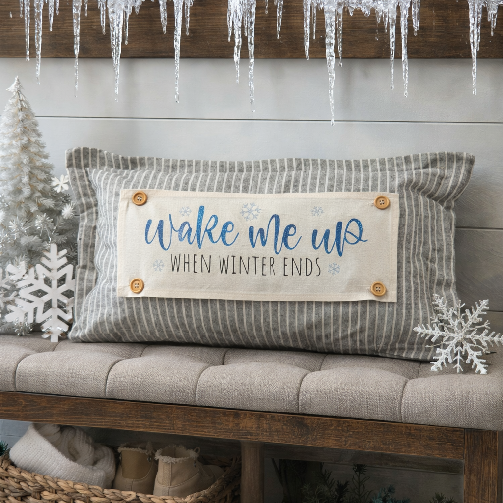 PILLOW ONLY (with fluffy insert): Galvinized Charcoal/Cream Farm Stripes: RECTANGLE CREAM/ DARK CHARCOALSTRIPES PILLOW (with insert)