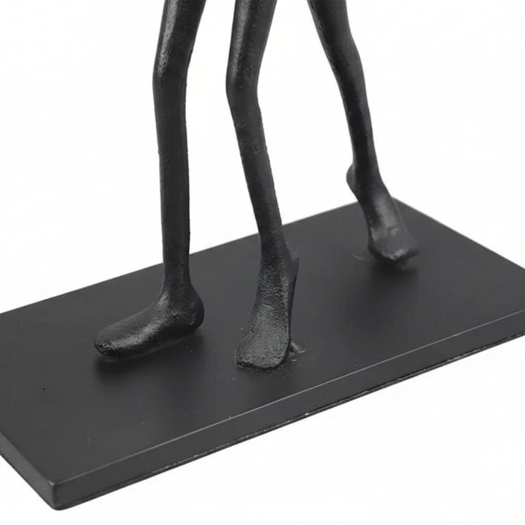 Walking Figures Sculpture with Gold Briefcases