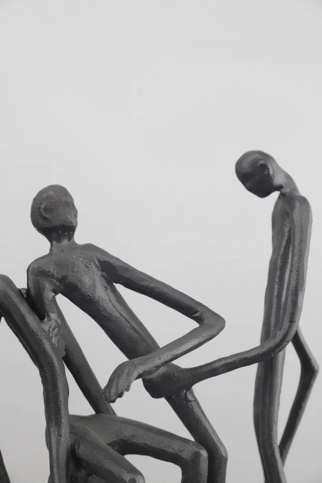Walking Figures Sculpture with Gold Briefcases