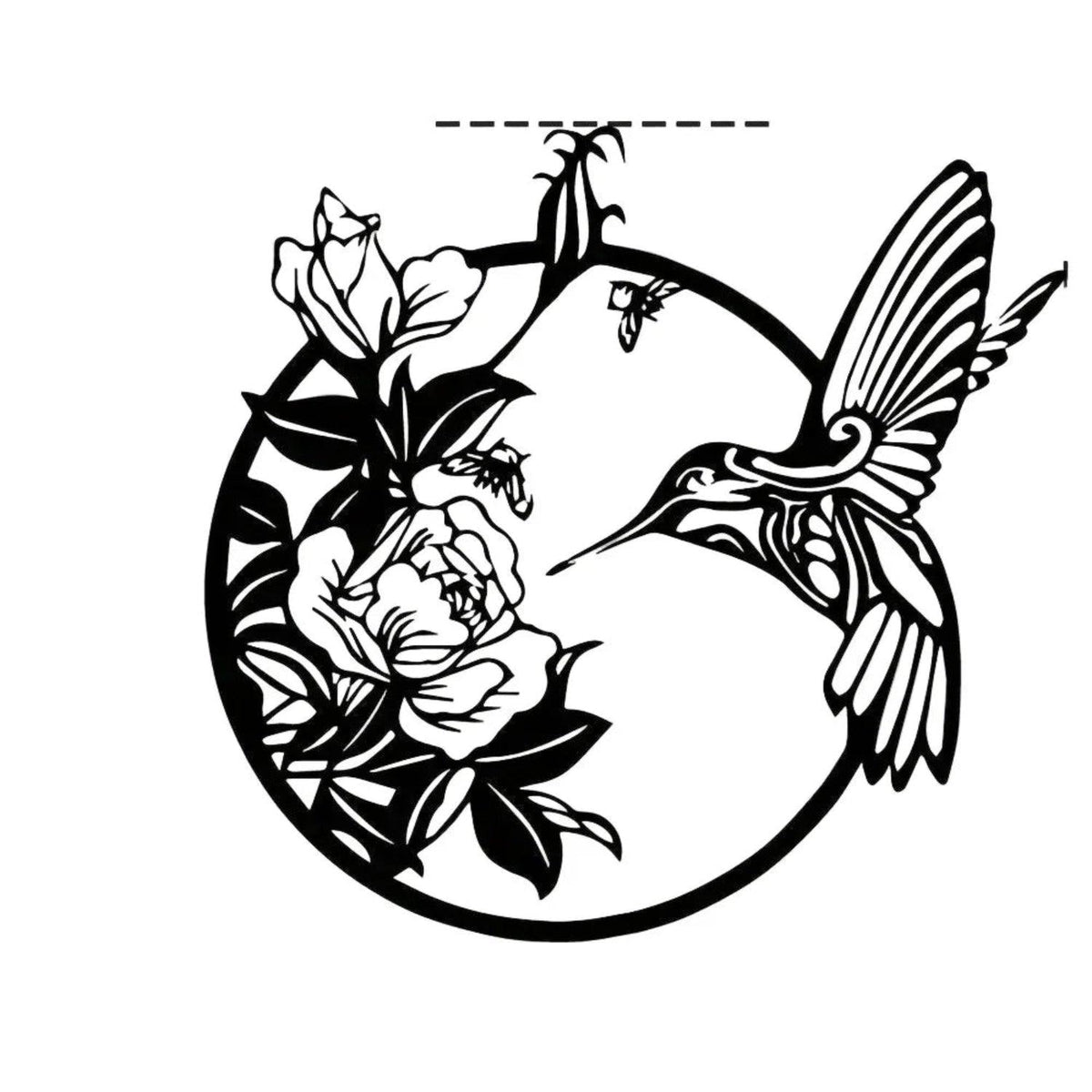 Wall Art - Circular Hummingbird Metal