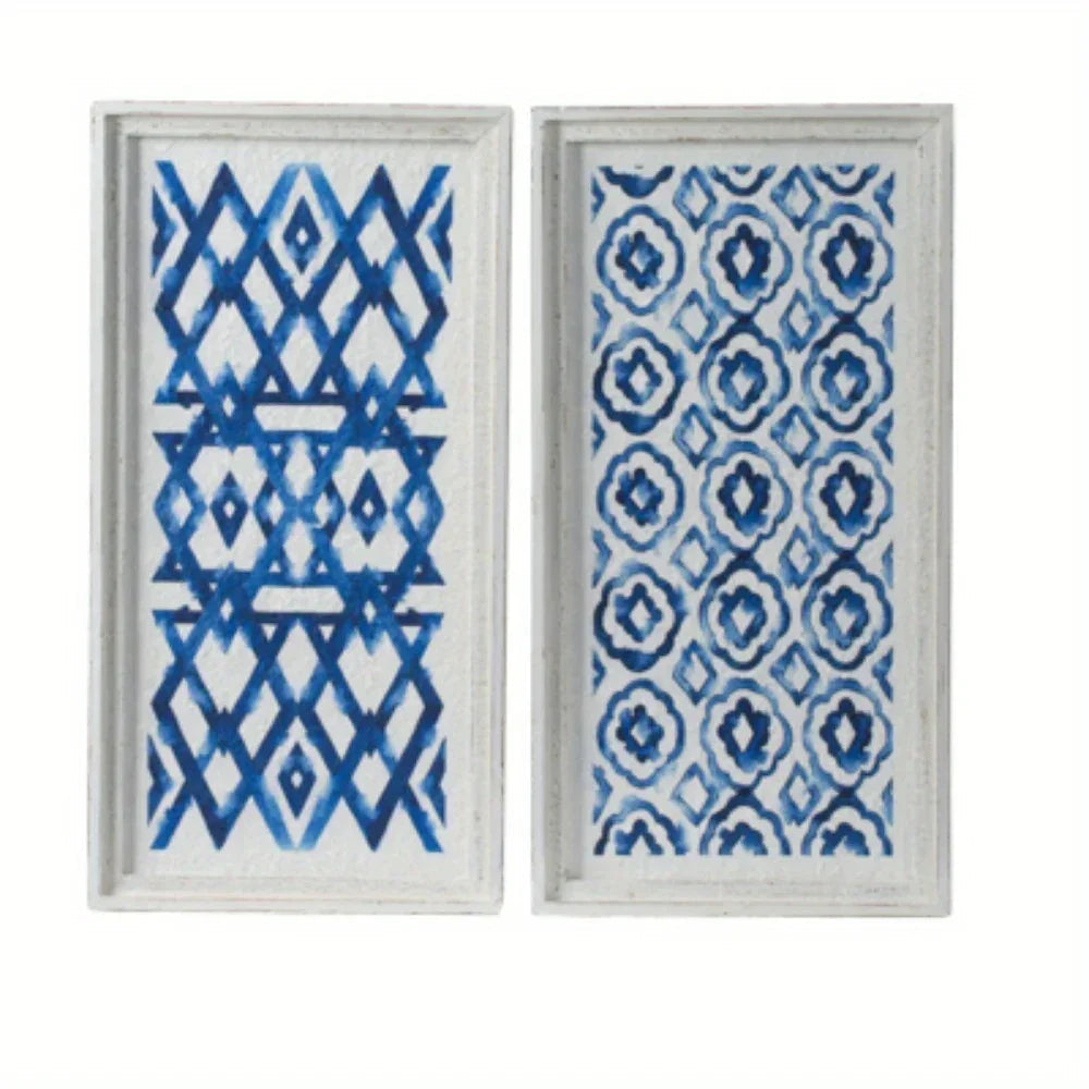 Wall Art - Modern Blue White 12.5x24.5