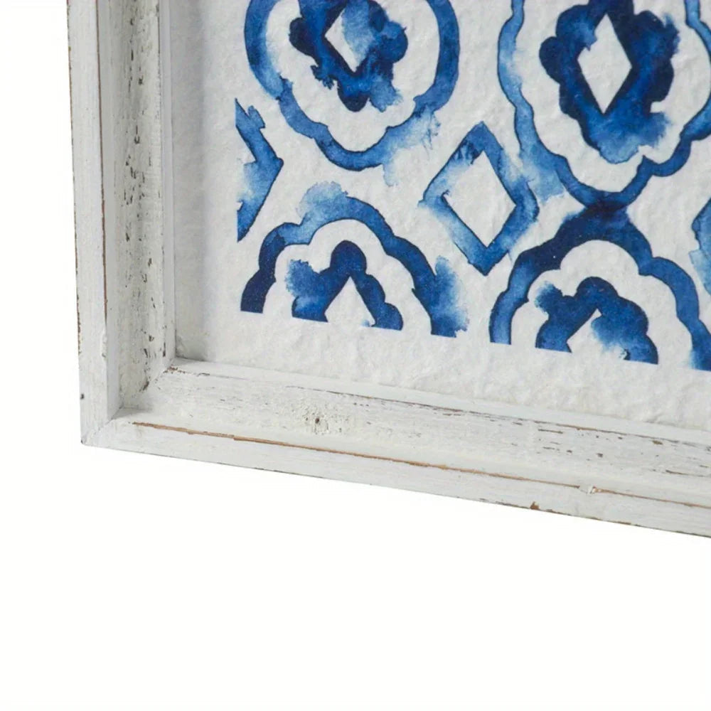 Wall Art - Modern Blue White 12.5x24.5
