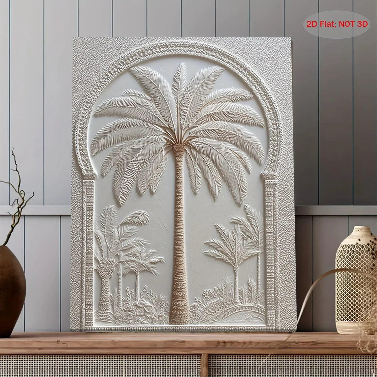 Wall Art - Vintage White Wood Palm Tree