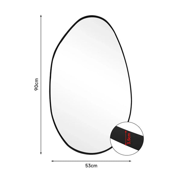 Wall Mirror - Asymmetrical Black 53x90cm