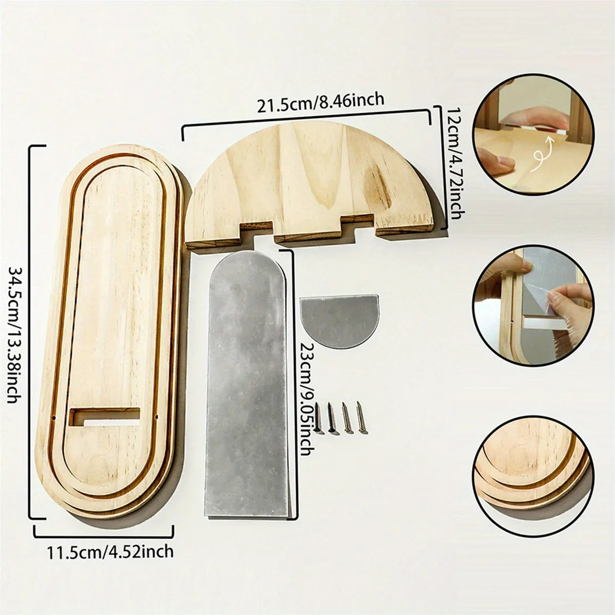 Wall Mirror - Natural Wooden Oval