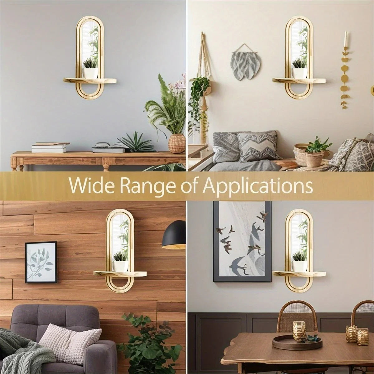 Wall Mirror - Natural Wooden Oval