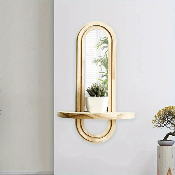 Wall Mirror - Natural Wooden Oval
