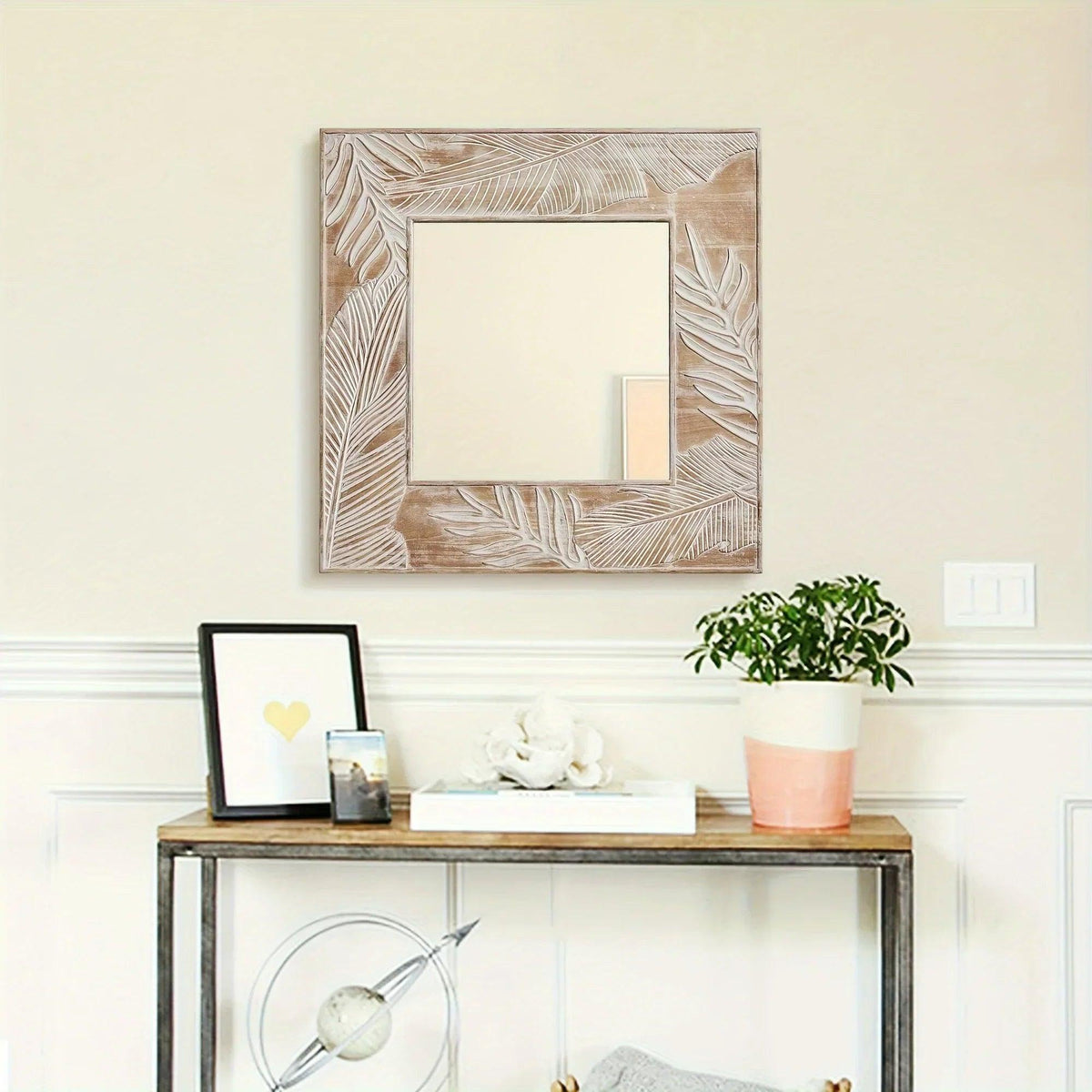Wall Mirror - Rustic Wood Square