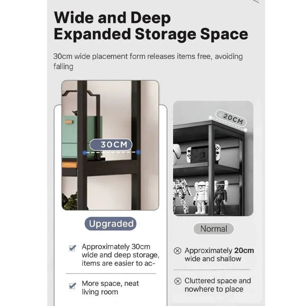 Wall Mounted and Floor Standing Bookshelf with Open Shelves