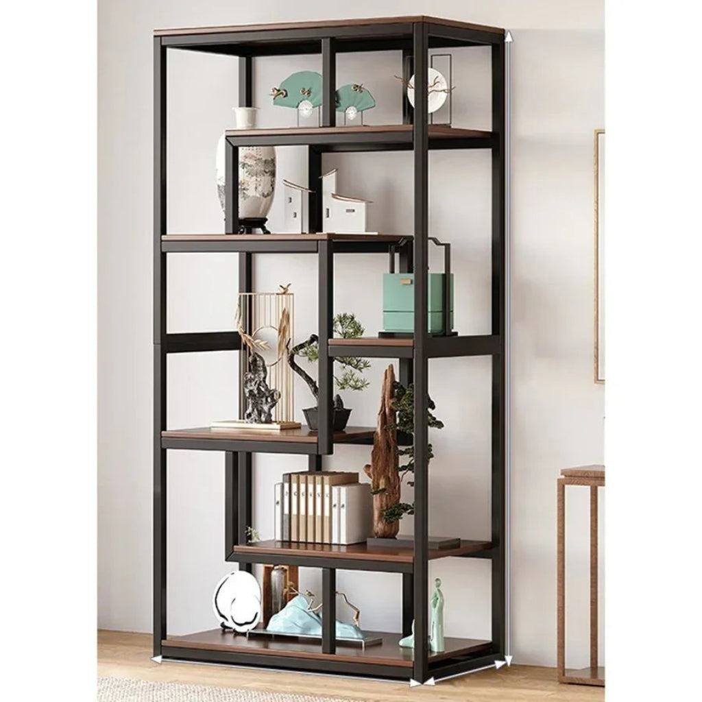 Wall Mounted and Floor Standing Bookshelf with Open Shelves