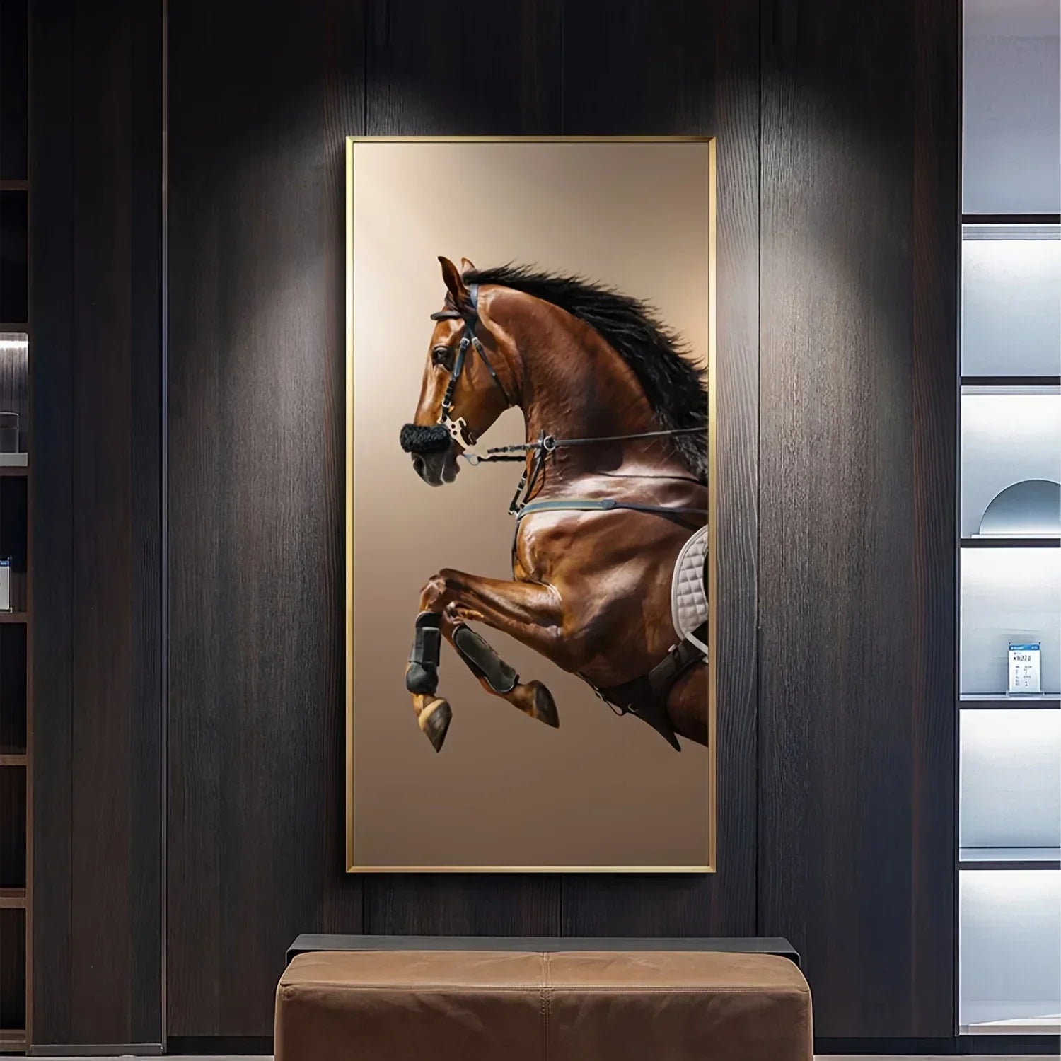 Wall Painting - Modern Horse Black Large