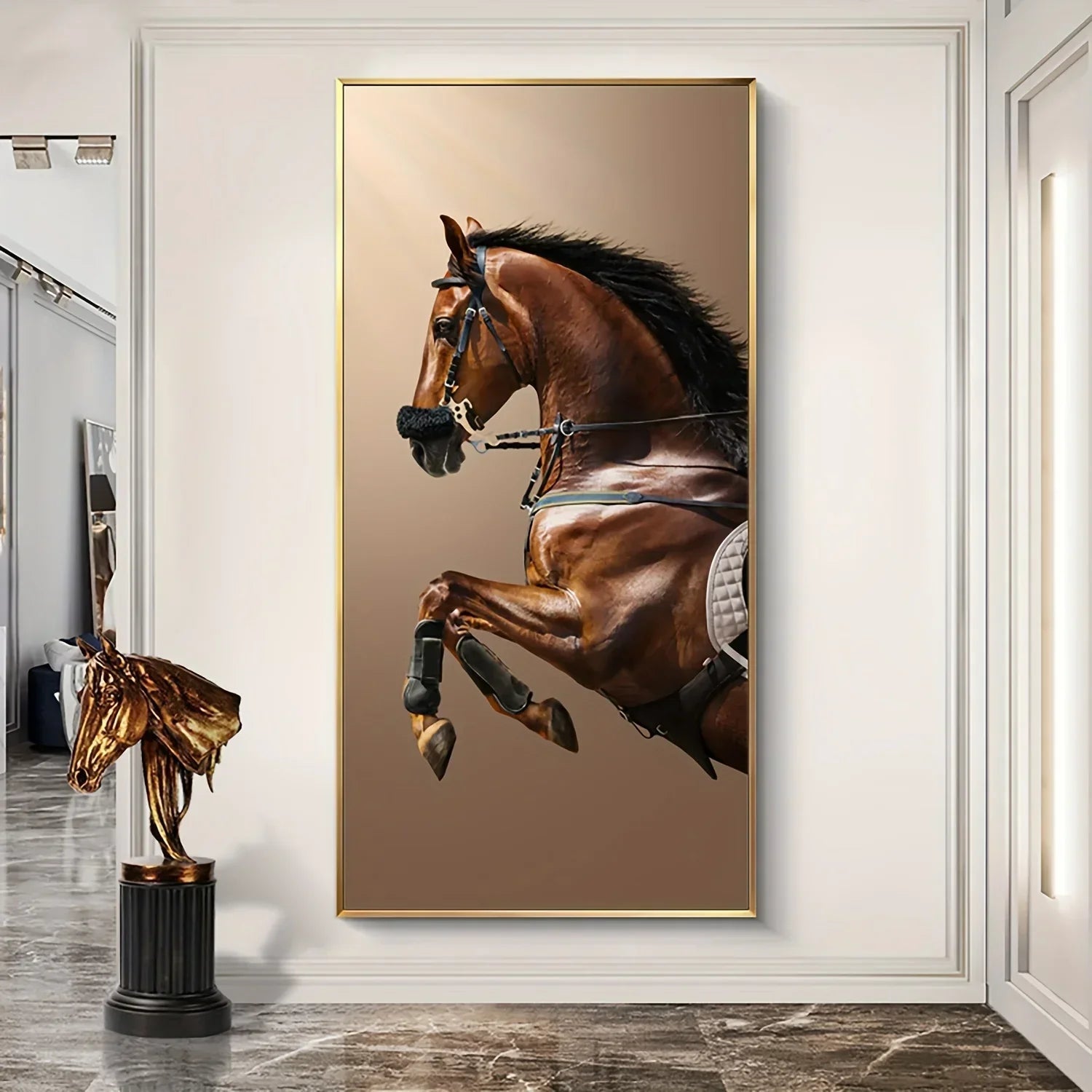 Wall Painting - Modern Horse Black Large