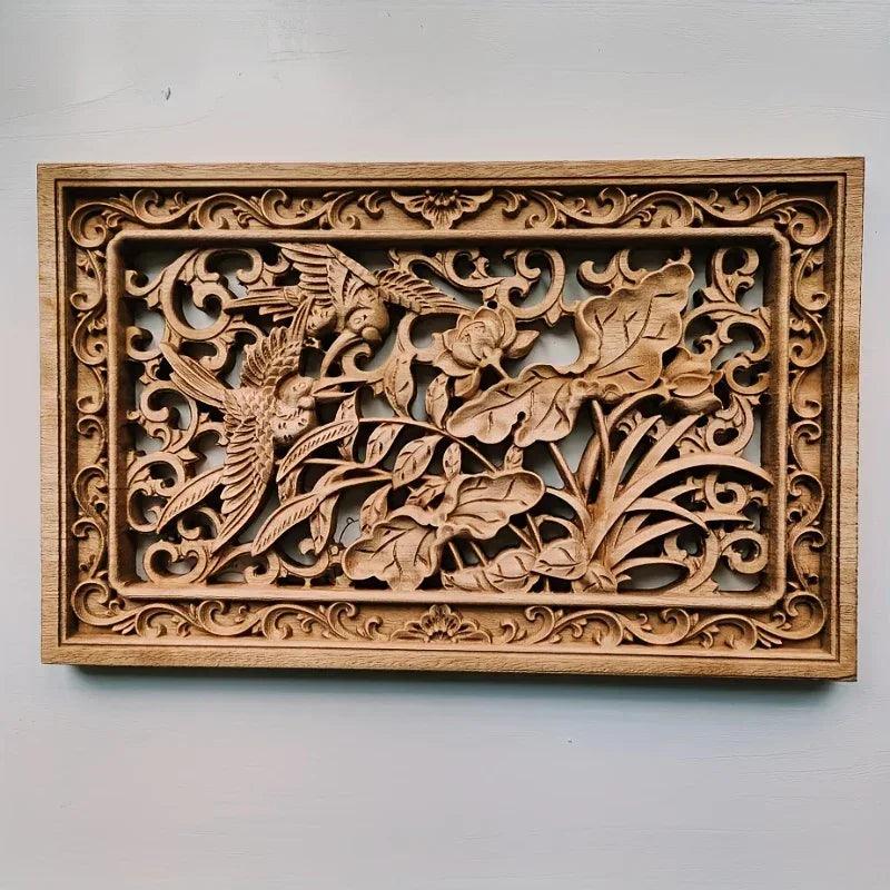Wall Panel - 3D Carved Wood Vintage