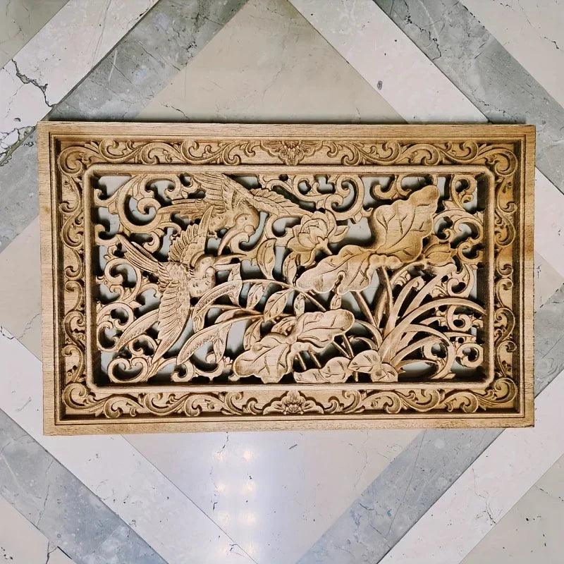 Wall Panel - 3D Carved Wood Vintage