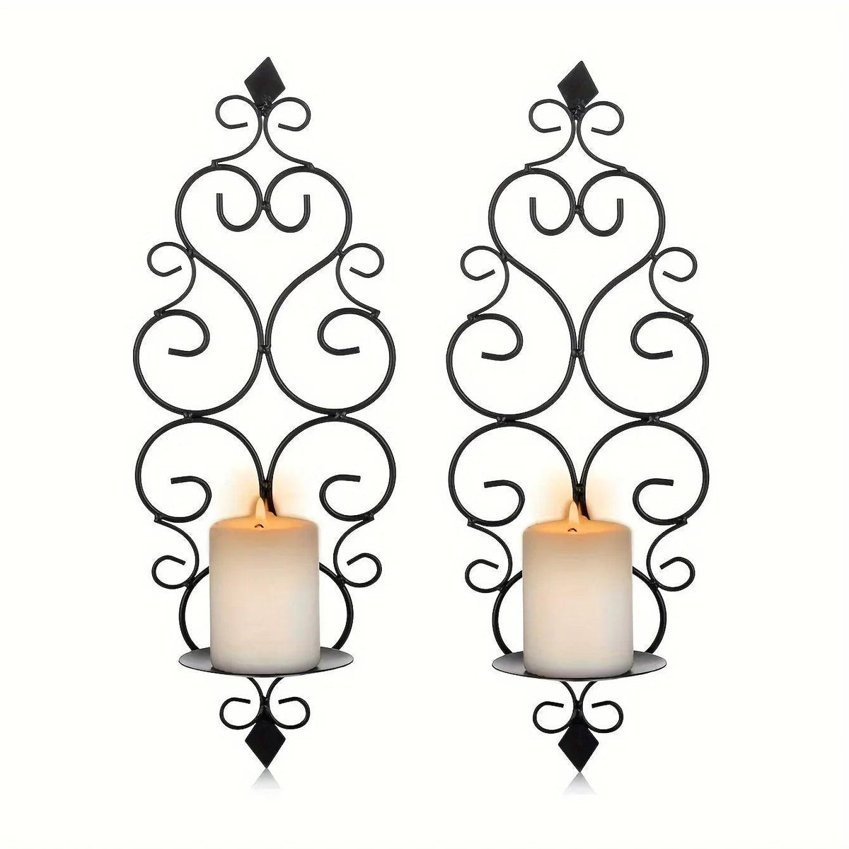 Wall Sconce - Hanging Metal Black Set