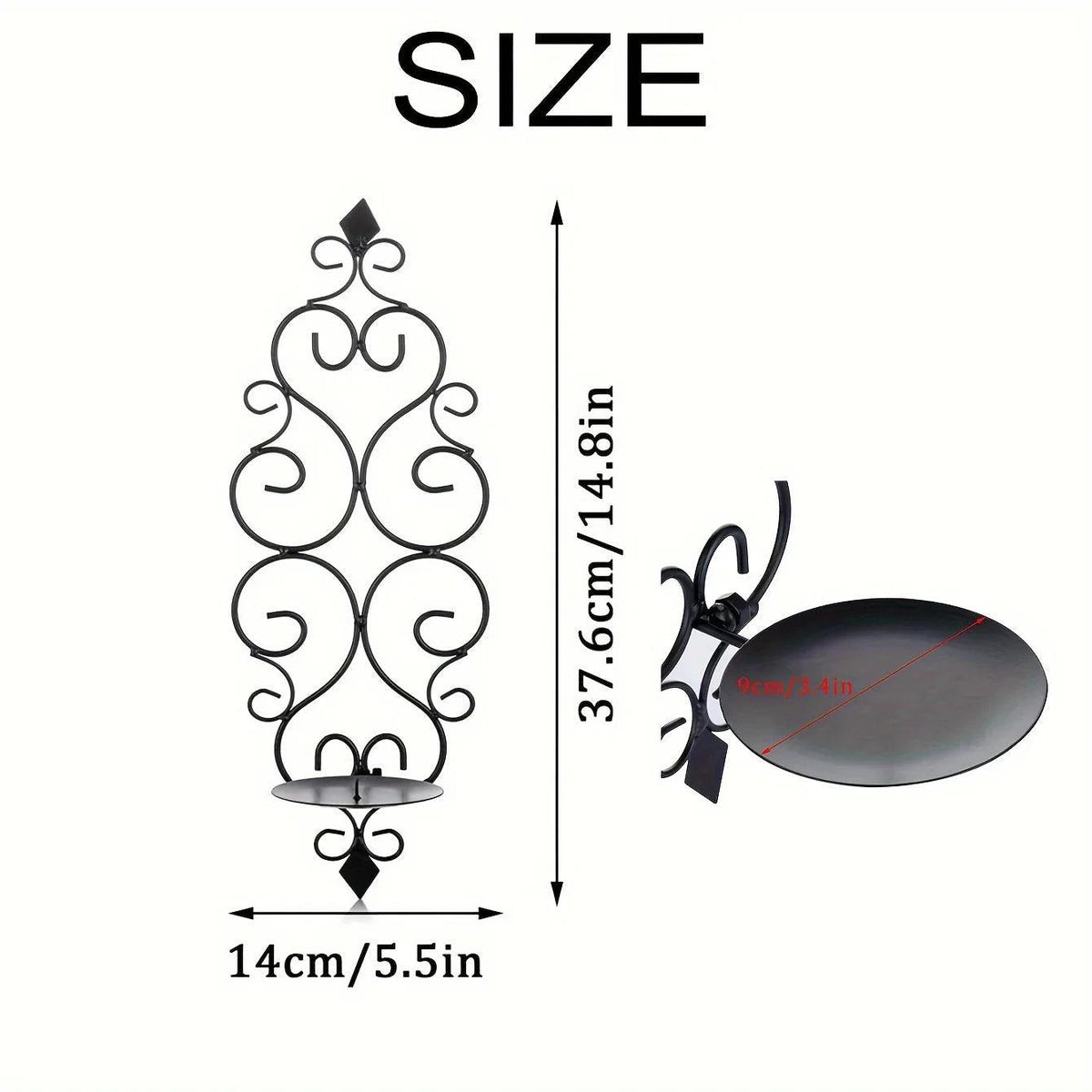 Wall Sconce - Hanging Metal Black Set