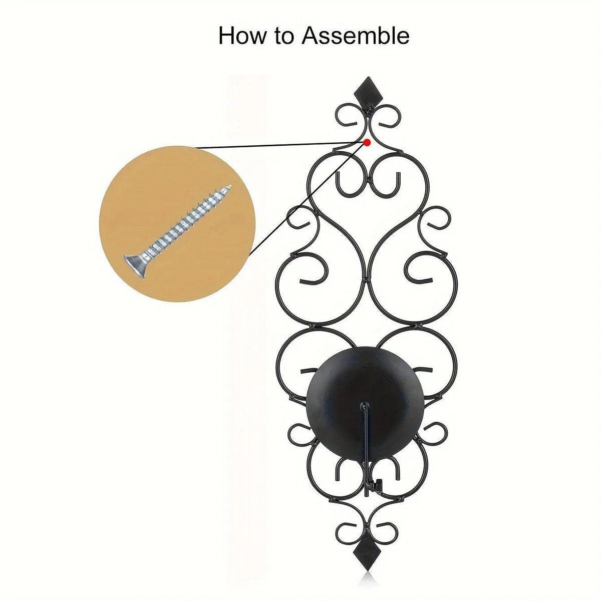 Wall Sconce - Hanging Metal Black Set