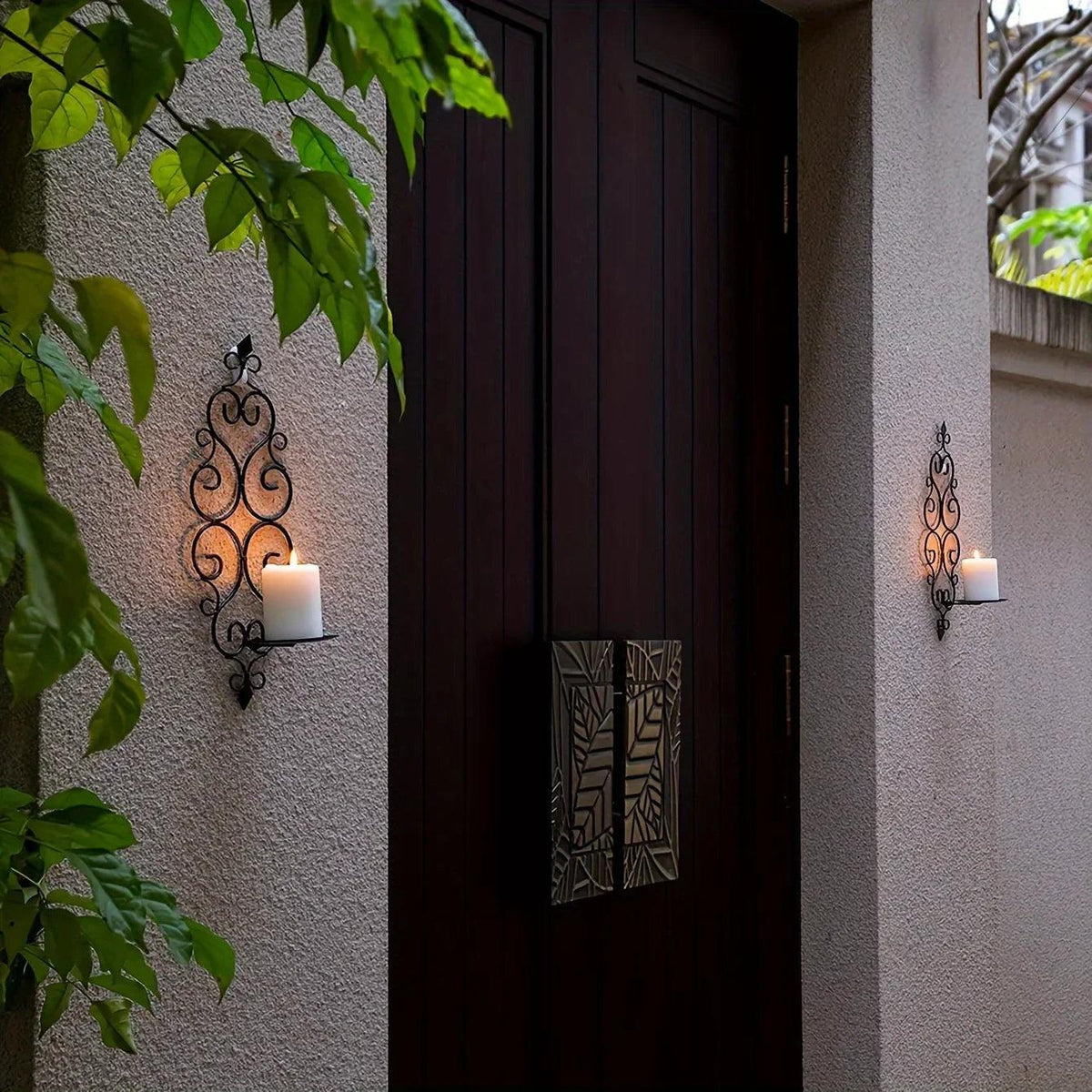 Wall Sconce - Hanging Metal Black Set
