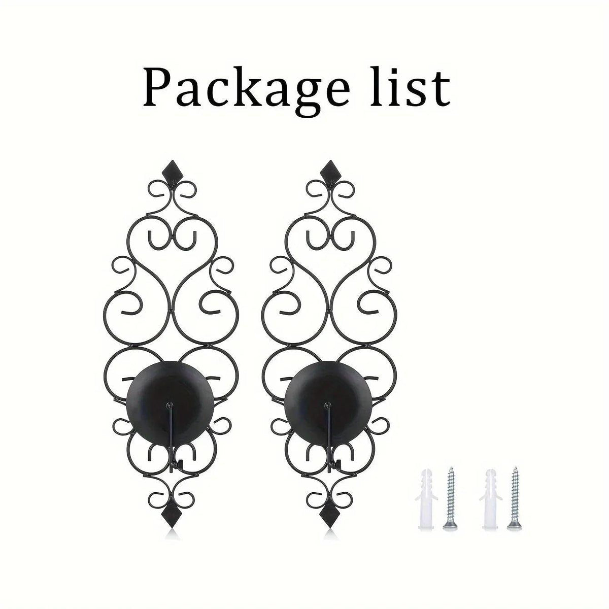 Wall Sconce - Hanging Metal Black Set