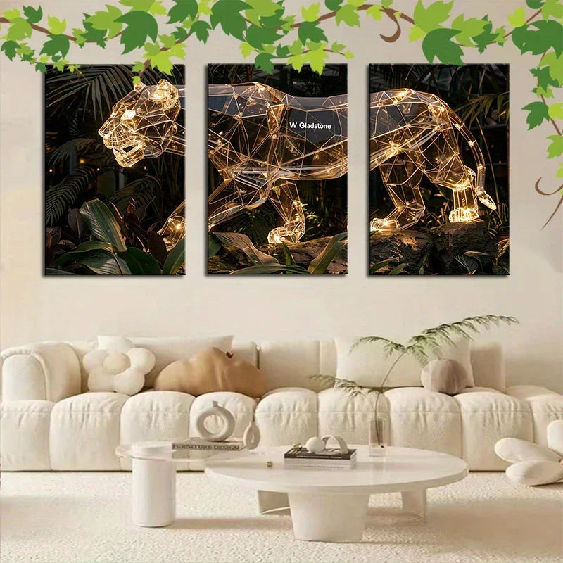 Wall Sculpture - 3D Metal Gold