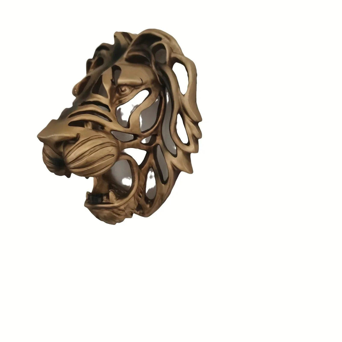 Wall Sculpture - Hollow Metal Lion Head