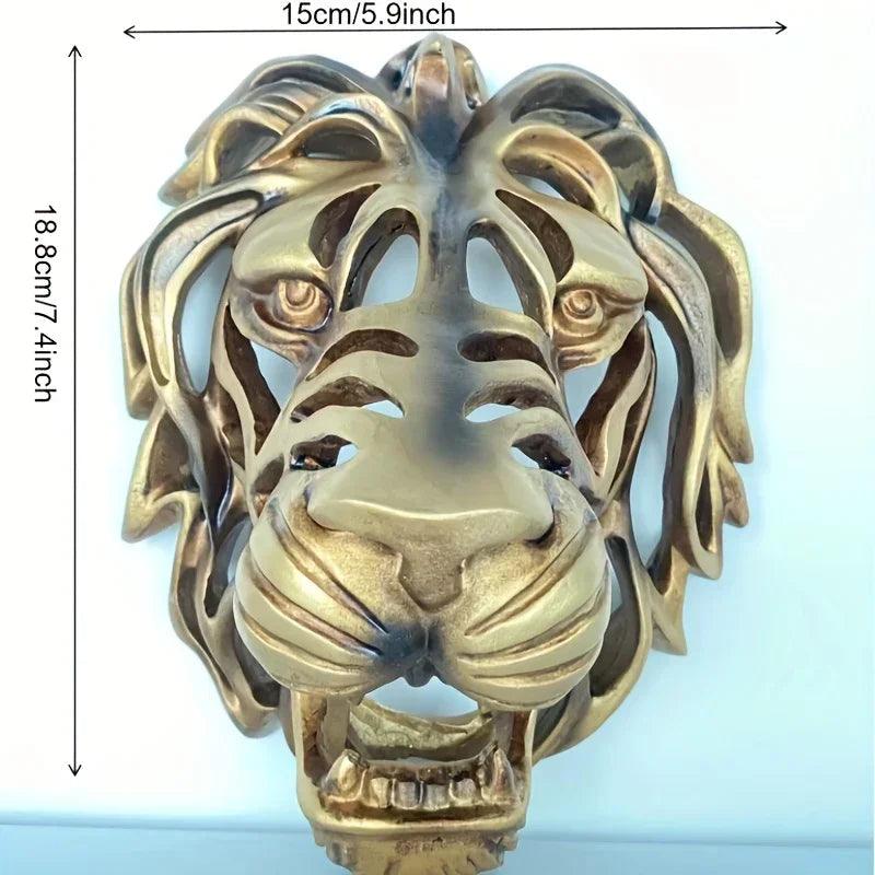 Wall Sculpture - Hollow Metal Lion Head