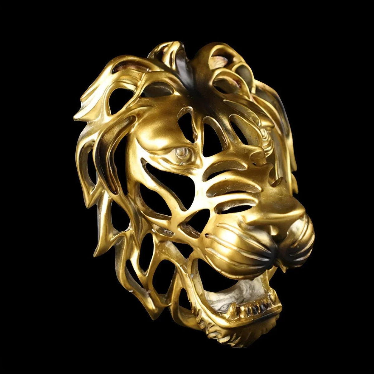 Wall Sculpture - Hollow Metal Lion Head