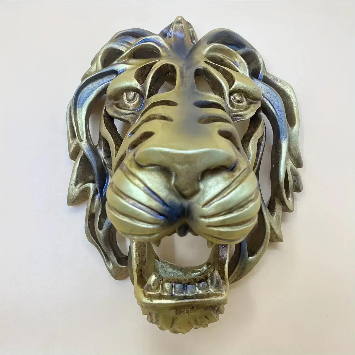 Wall Sculpture - Hollow Metal Lion Head