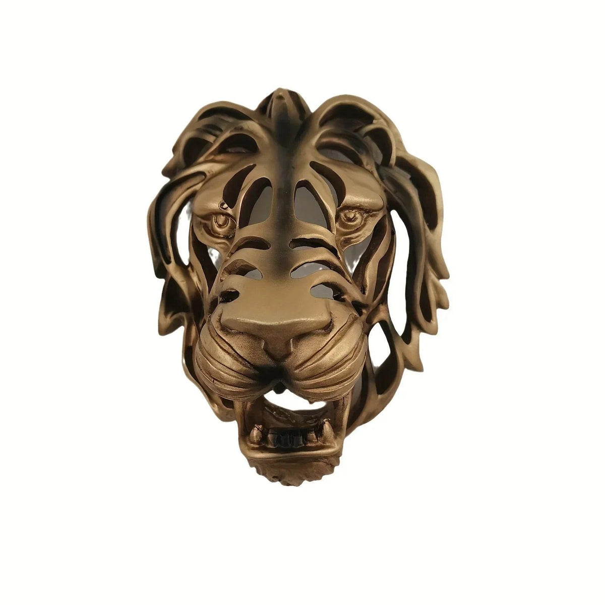 Wall Sculpture - Hollow Metal Lion Head