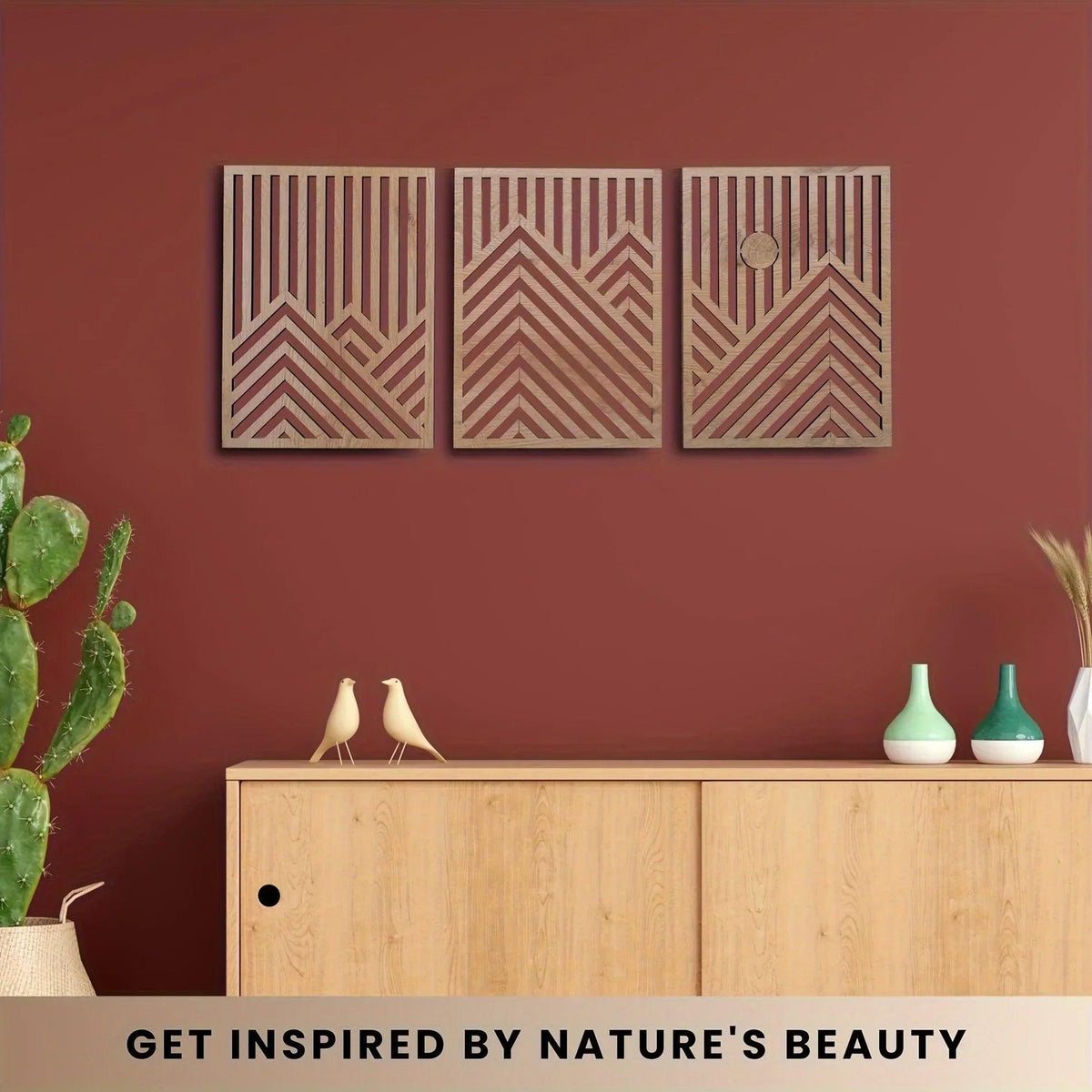 Wall Sculpture - Rustic Oak Mountain