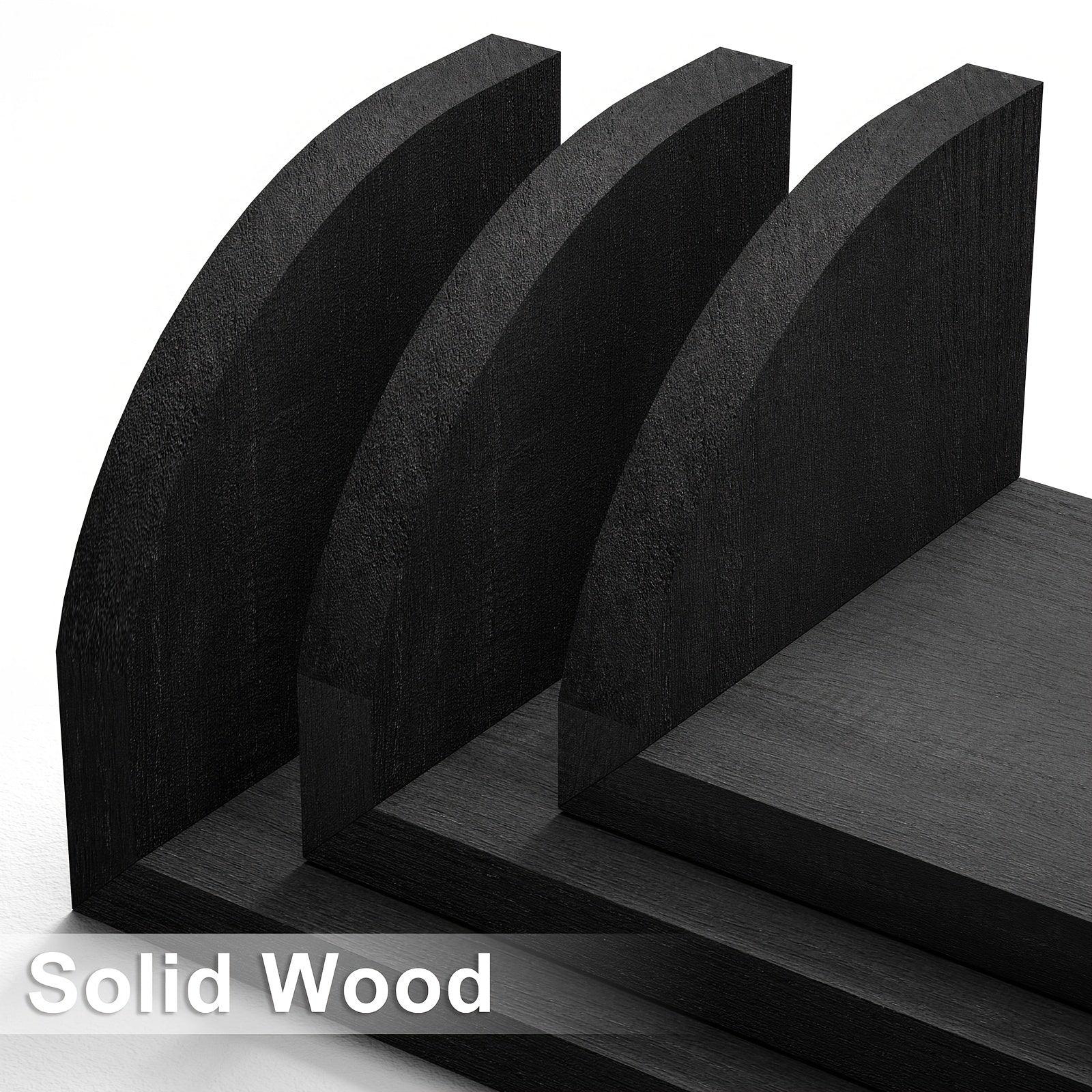 Wall Shelves - Floating Wood Black Set