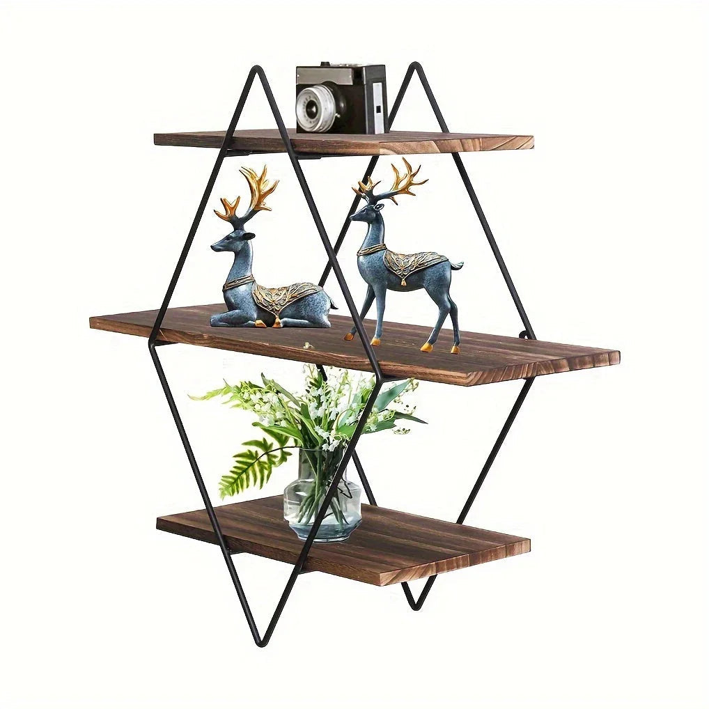 Wall Shelves - Geometric Wooden Multi-Layer