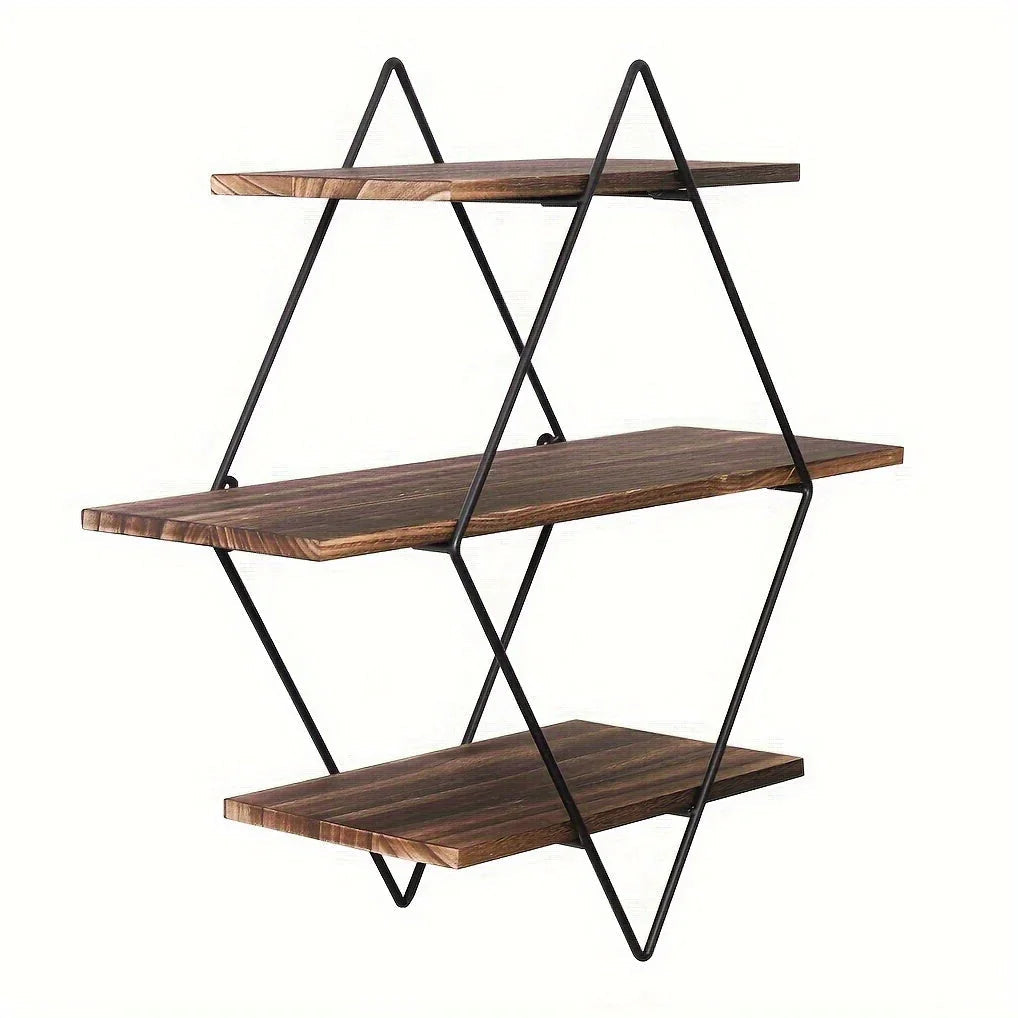 Wall Shelves - Geometric Wooden Multi-Layer