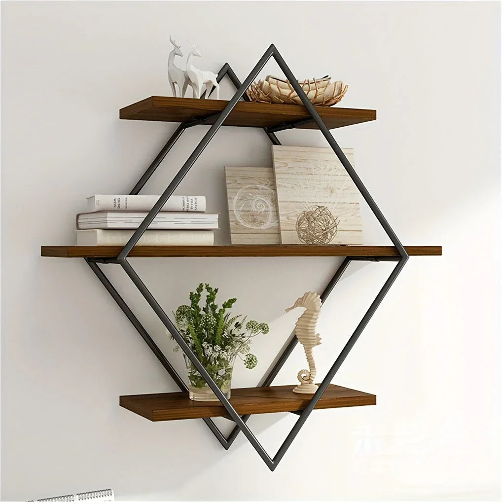 Wall Shelves - Geometric Wooden Multi-Layer