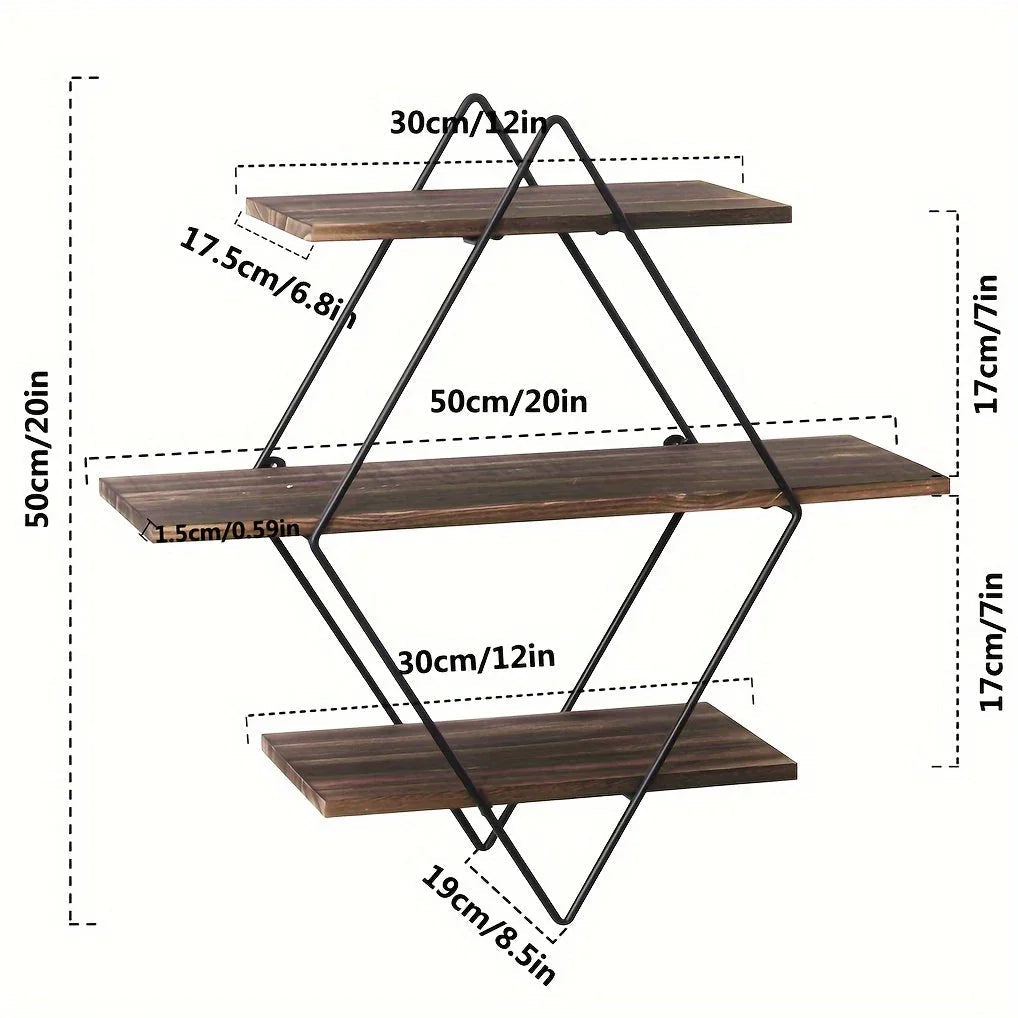 Wall Shelves - Geometric Wooden Multi-Layer